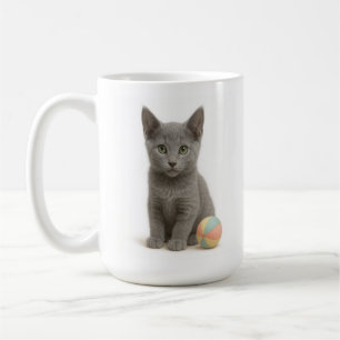 Silver Whiskers - Russisch Blue Kitten Kaffeetasse