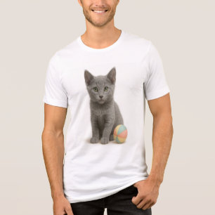 Silver Whiskers - Russisch Blue Kitten Tri-Blend Shirt