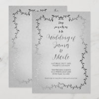 Silver White Botanical Blätter Storybook Wedding