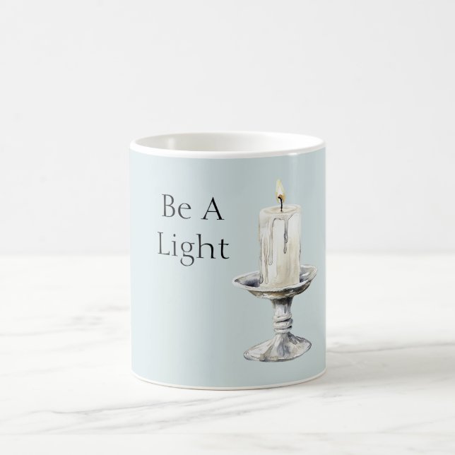 Silver White Candle Be A Light Kaffeetasse (Mittel)