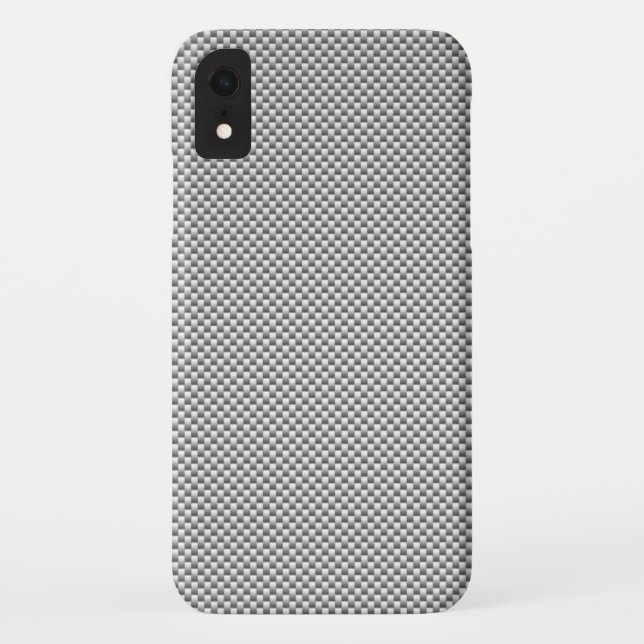 Silver White Carbon Fibre Print Case-Mate iPhone Hülle (Rückseite)