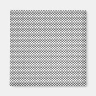 Silver White Carbon Fibre Print Magnet