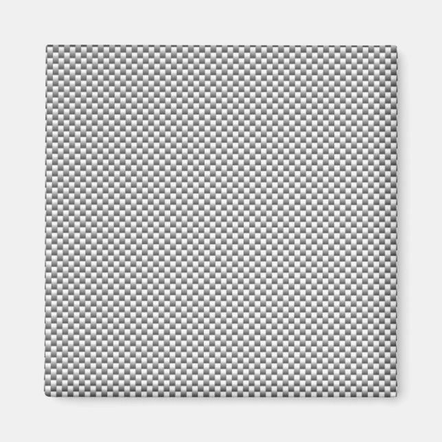 Silver White Carbon Fibre Print Magnet (Vorne)