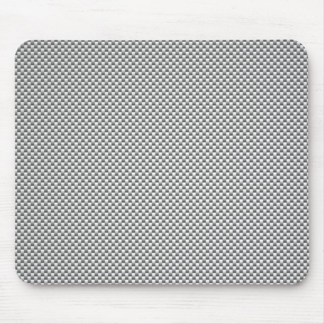 Silver White Carbon Fibre Print Mousepad (Vorne)