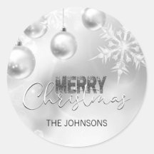 Silver White Christmas Snowflake Snow Baubles