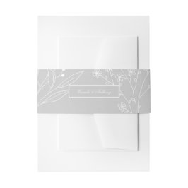 Silver White Corner Floral Boho Wedding Einladungsbanderole