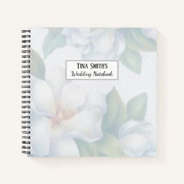 Silver White Dogwood Blossom Wedding Notizbuch