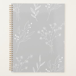 Silver White Floral Boho Wedding Planer