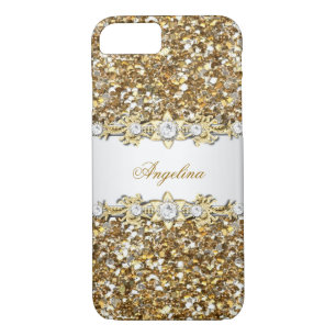 Silver White Gold Diamond Jewel Glitzer Case-Mate iPhone Hülle