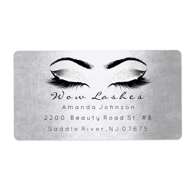 Silver White Gray Glitzer Makeup Lashes (Vorne)