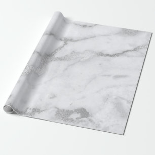 Silver White Gray Marble Stone Brushs Geschenkpapier