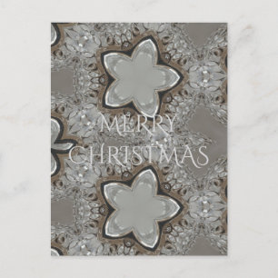 Silver White Gray Shiny Star Frohe Weihnachten