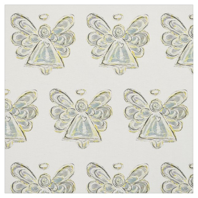 Silver White Guardian Angel Kunststoffe Stoff (Muster)
