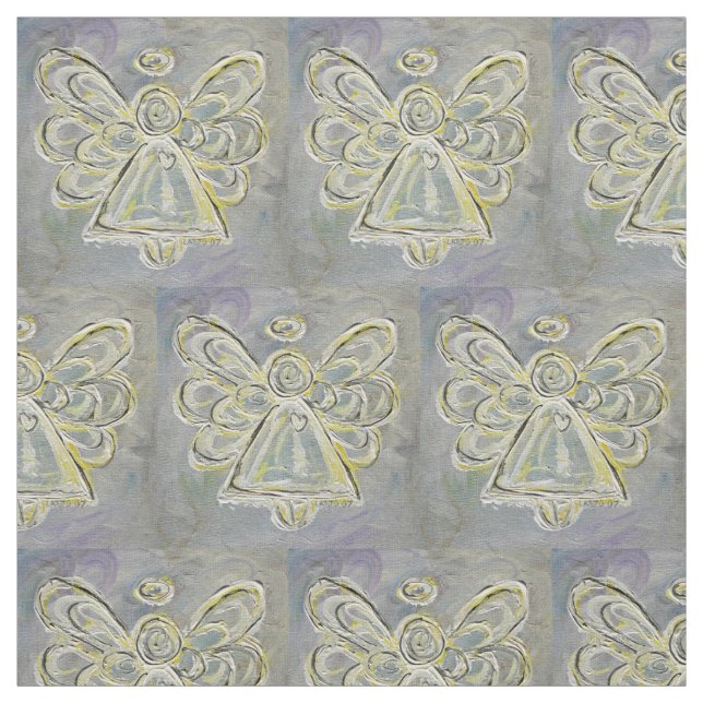 Silver White Guardian Angel Kunststoffe Stoff (Muster)