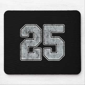 Silver White Number 25 Jersey Player Uniform #25 Mousepad