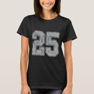 Silver White Number 25 Jersey Player Uniform #25 T-Shirt