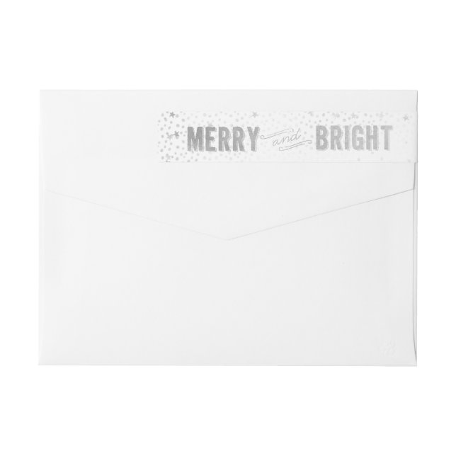 Silver & White Snowflake Merry und Bright (Rückseite)