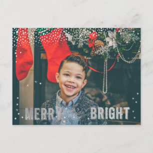 Silver & White Snowflake Merry und Heller Urlaub Feiertagspostkarte