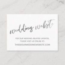Silver White Wedding Website & Card