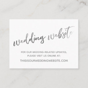 Silver White Wedding Website & Card Visitenkarte