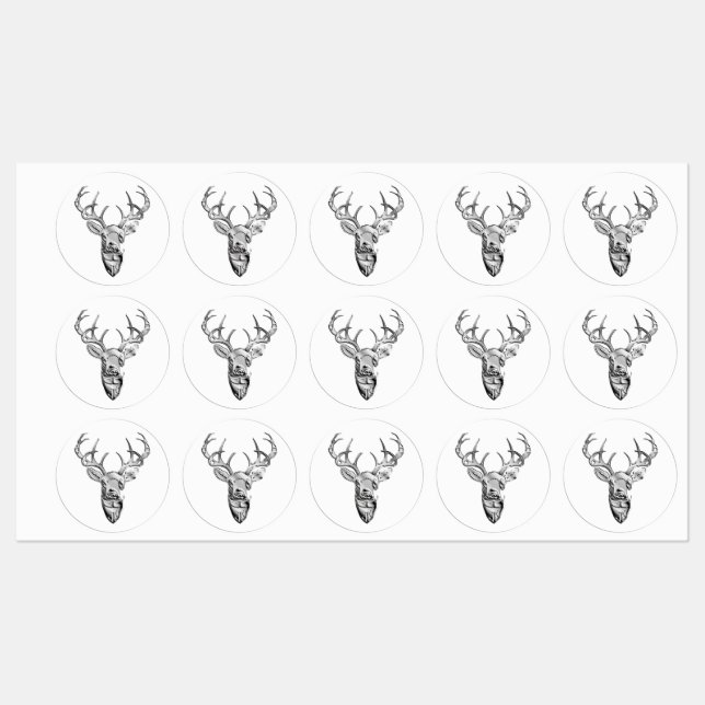 Silver Whitetail Dealer 1n Style Print Etiketten (Blatt)