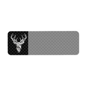 Silver Wild Deer on Carbon Fiber Style Dekoration
