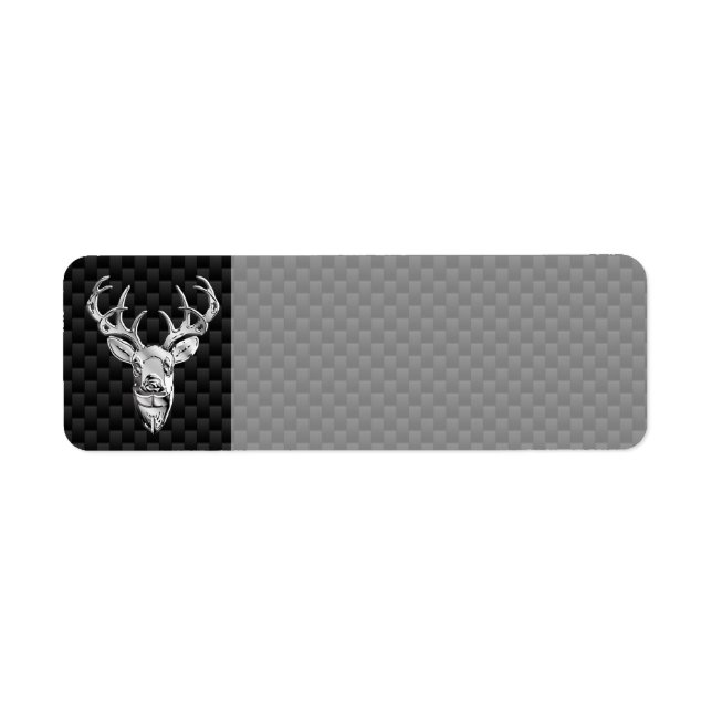 Silver Wild Deer on Carbon Fiber Style Dekoration (Vorne)
