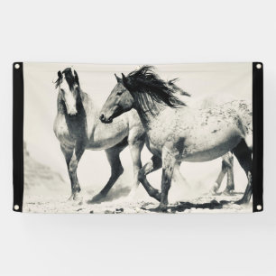 SILVER WILDERPFERDE VON UTAH WALL ART Banner