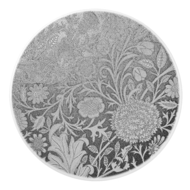 Silver, William Morris, überarbeitet, floral, must Keramikknauf (Vorderseite)