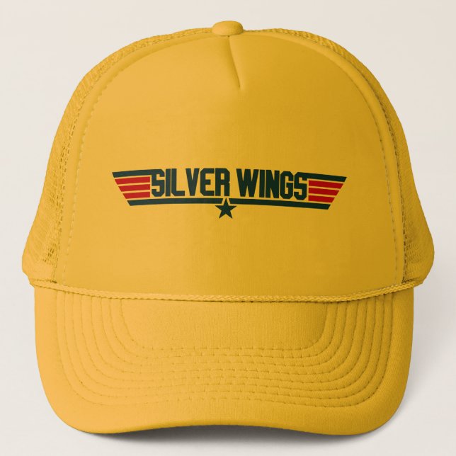Silver Wings "Top Gun" Inspiriert Trucker Hat Truckerkappe (Vorderseite)