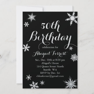 Silver Winter 50. Geburtstag Einladung