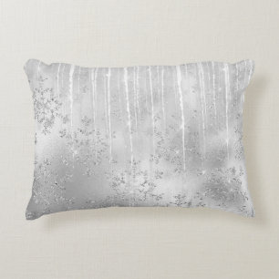 Silver Winter Glitzer Chic Dekokissen