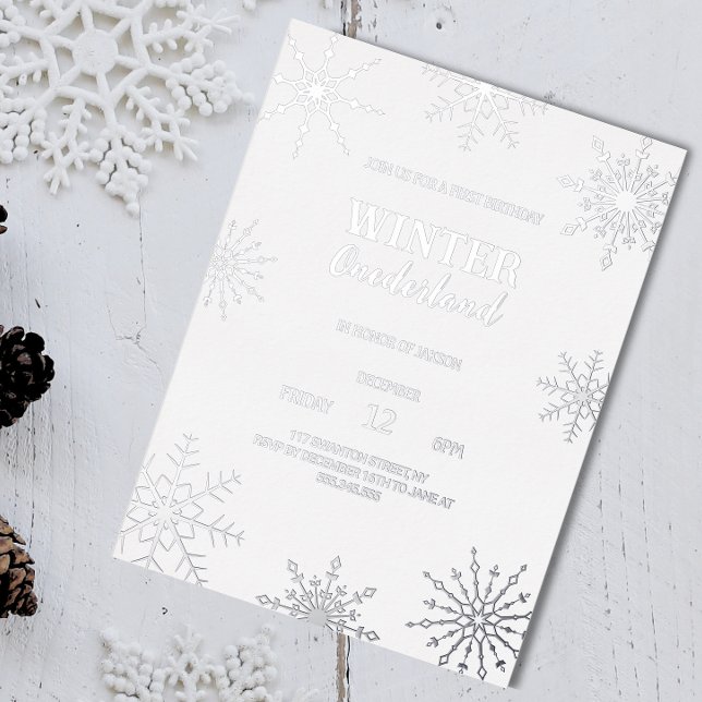 Silver Winter onederland Foil Einladung (Von Creator hochgeladen)