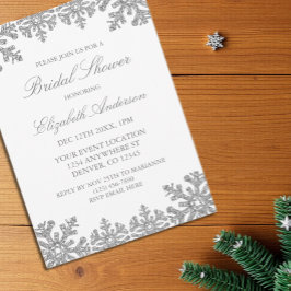 Silver Winter Snowflake Brautparty Einladung