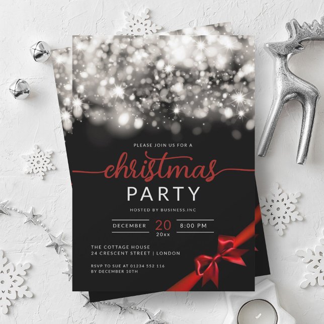 Silver Winter Sparkling Company Xmas Party Einladung (Silver Winter Sparkling Company Xmas Party Invitation)