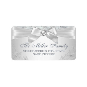 Silver Winter Wonderland Christmas Address Labels Adressaufkleber