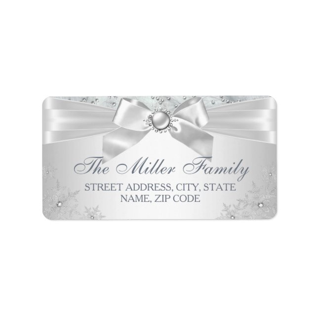 Silver Winter Wonderland Christmas Address Labels Adressaufkleber (Vorne)