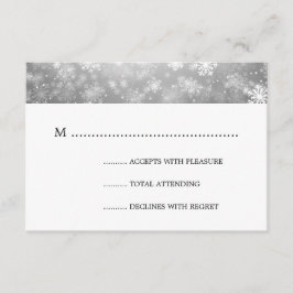 Silver Winter Wonderland Elegante Wedding UAWG RSVP Karte
