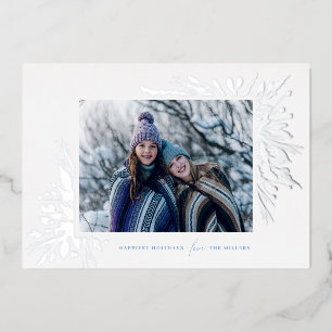 Silver Winter Wonderland Holiday Foto Foil Card Folien Feiertagskarte