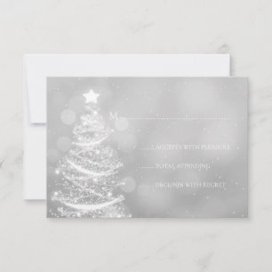 Silver Winter Wonderland Weihnachten Hochzeit  RSVP Karte