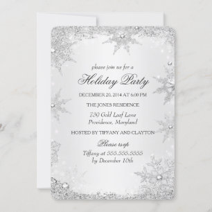 Silver Winter Wonderland Weihnachtsfeier 2 Einladung