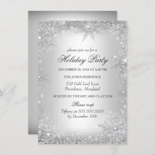 Silver Winter Wonderland Weihnachtsfeier Einladung