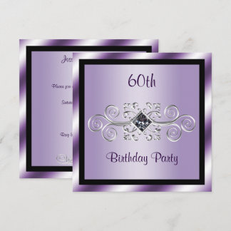 Silver Wirbel & Diamond 60. Geburtstagsparty Einladung