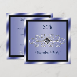 Silver Wirbel & Diamond 60. Geburtstagsparty Einladung
