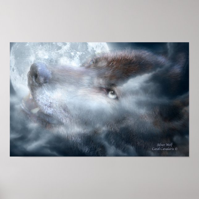 Silver Wolf Art Poster (Vorne)