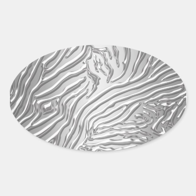 Silver Zebra Gastgeschenk Label Umschlag Aufkleber (Vorderseite)