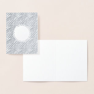 Silver Zebra Print Personalisiert Hallo Folienkarte