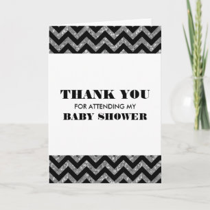 Silver Zickzack Glitzer Baby Dusche Danke Karte