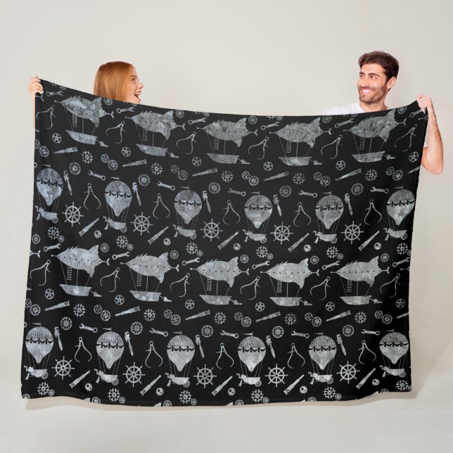 Silver Zinc Steampunk-Thema Fleecedecke (Beispiel)