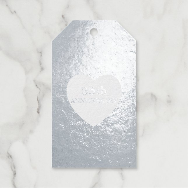 Silver zum 25. Jahrestag Geschenkanhänger (Vorderseite)